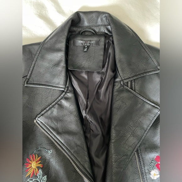 Romeo + Juliet Couture embroidered pleather jacket - Picture 3 of 5